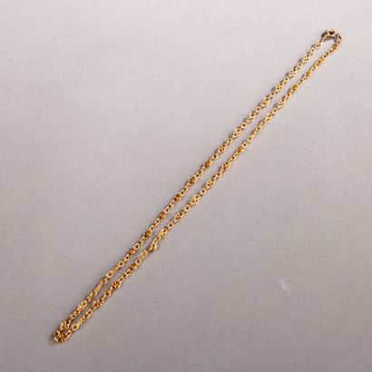 null CHAIN in yellow gold, openwork diamond mesh (Clasp replaced in metal) 
Gross...