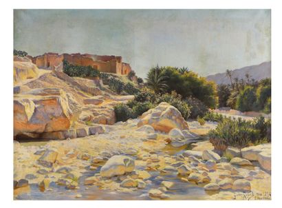 Gaston RENAULT (Fin XIXe siècle) El Kantara
Large oil on canvas, signed and dated...