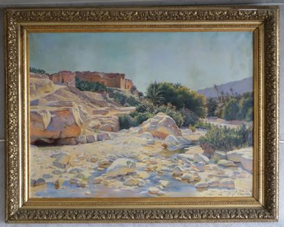 Gaston RENAULT (Fin XIXe siècle) El Kantara
Large oil on canvas, signed and dated...