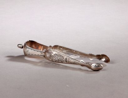 null Silver SUGAR PEN with pierced decoration of palmettes and volutes, acorn-shaped...