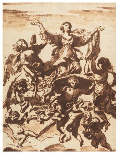 Domenico ZAMPIERI dit LE DOMINIQUIN (Bologne 1581 - Naples 1641), attr. à Glorification...