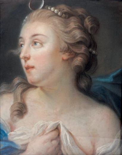 École FRANCAISE du XVIIIe siècle Portrait de femme Pastel sur papier marouflé sur...