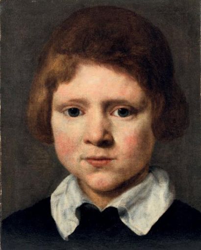 École HOLLANDAISE du XVIIe siècle Portrait de jeune garçon Huile sur toile. 30 x...