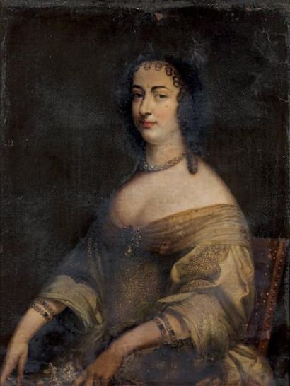 École FRANCAISE du XVIIe siècle, entourage d'Alexis Simon BELLE Portrait de femme...