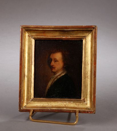 null ECOLE XVIIIe siècle.
Portrait présumé de Van Dyck en buste
Petite huile sur...