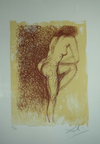 null Salvador DALI (1904-1989)
Naked woman of back
Lithograph in the manner of sanguine,...