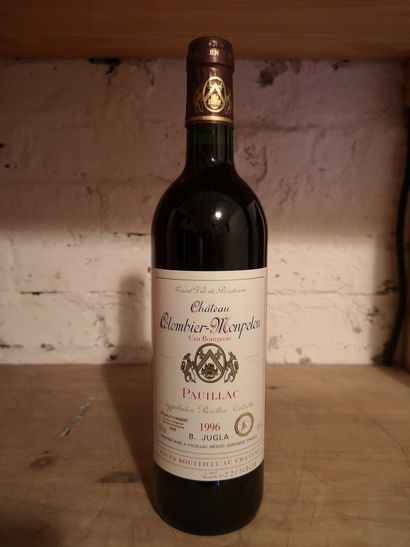 null 12 bouteilles Château COLOMBIER MONPELOU - Pauillac 1996 En caisse bois.