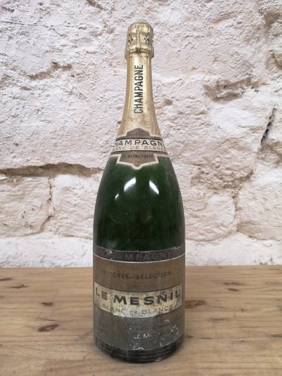 null 1 Magnum CHAMPAGNE Le MESNIL " Blanc de Blancs ", Reserved Selection 1980 Stained...