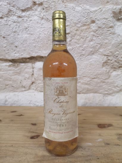 null 1 bouteille Château de RAYNE VIGNEAU - 1er Cc Sauternes 1989 Etiquette tach...
