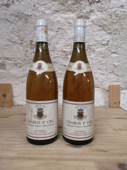 2 bouteilles CHABLIS 1er Cru 1995 - Charles...