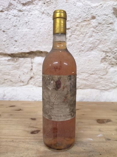 null 1 bouteille Château ROMER Du HAYOT - 2e Cc Sauternes 1985 Etiquette tachée et...