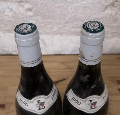 null 2 bouteilles CHASSAGNE-MONTRACHET Rouge 1990 - LANGOUREAU Caves de GAMAY Etiquetets...