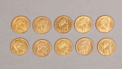 null Dix pièces de 20 Francs or Napoléon III.