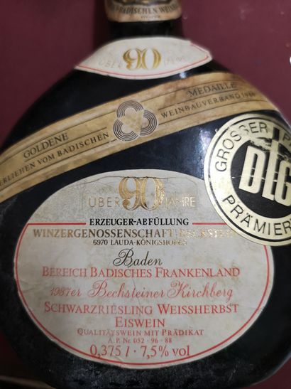null 1 bouteille EISWEIN Bereich Badisches Frankenland 1987 - BECKSTEINER KIRCHBERG...