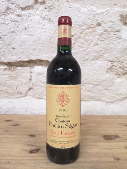 null 1 bouteille Château Phélan Ségur - Saint Estèphe 1990 Etiquette légèrement ...