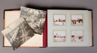 null ALBUM PHOTOS. World's Fair of Paris 1900. 104 embedded photographs (9x8 cm)....