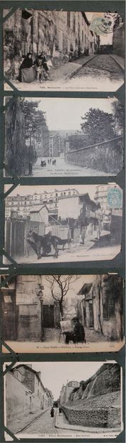 null [Postcards Montmartre]. ALBUM of 500 postcards (about) beginning 1900. Animated...
