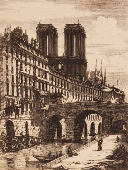 MERYON (Charles). Etchings on Paris. Edition
Mazarine, 1926; in-folio (43x33 cm),...