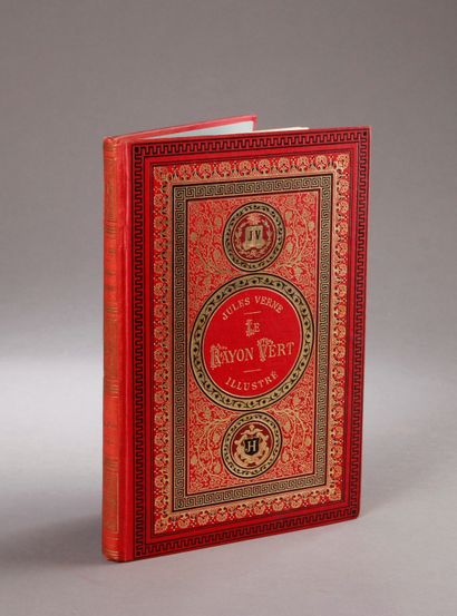 Jules VERNE / HETZEL. Le Rayon Vert (1882). Cartonnage rouge aux initiales Ch. Magnier....