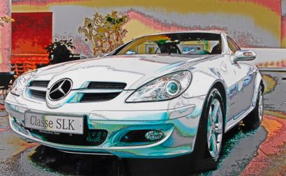 Jean-Marie HEBERT (1947-2022) Mercedes SLK 
Deux photographies couleurs, l'une signée...