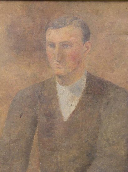 DEBAINS THÉRÈSE (1907-1975) Portrait. Huile sur toile, signée en bas à droite. 61...