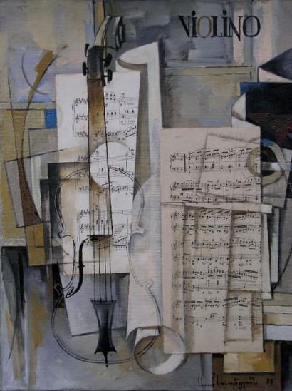 KOUPETZIAN ARAM (NÉ EN 1928) Violino. Huile sur toile, signée en bas à droite. 60...