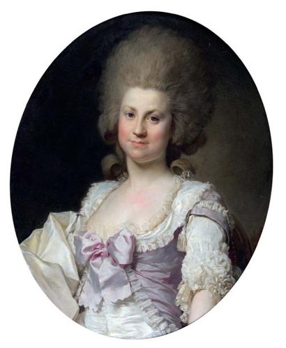 Joseph Siffred DUPLESSIS (1725-1802) Portrait de la duchesse de Maillé Toile ovale....