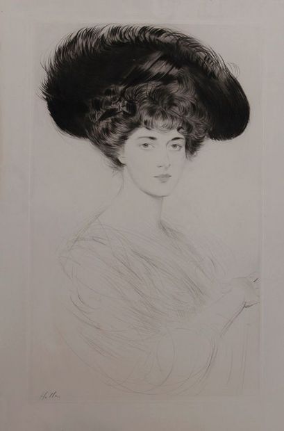 Paul César HELLEU (1859-1927) Portrait de femme.
Pointe sèche.
54 x 34 cm
 		


...