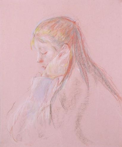 Berthe MORISOT (1841 - 1895) Jeannie aux longs cheveux, 1890 Pastel. (non signé,...