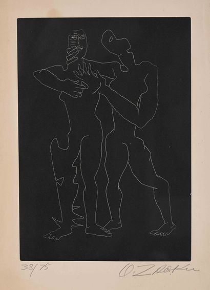 Ossip ZADKINE (1890-1967) Figures
Eau-forte en réserve du trait. Trois planches pour... Gazette Drouot
