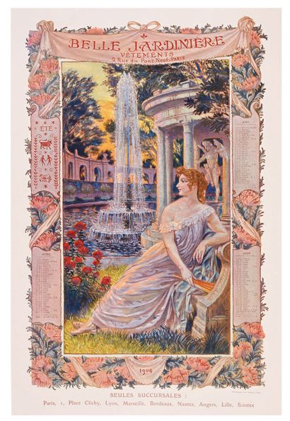 GRASSET (Eugène) Calendrier des saisons pour« La Belle Jardinière ». Paris, 1904;... Gazette Drouot