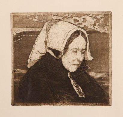 Charles COTTET (1863-1925) Vieille femme d'Ouessant
Aquatinte et pointe sèche parue... Gazette Drouot