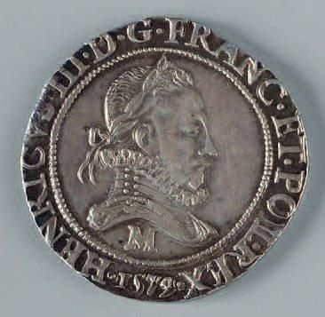 Henri III (1574-1589) Franc au col fraisé. 1579 Toulouse. D. 1130 a - Flan large....