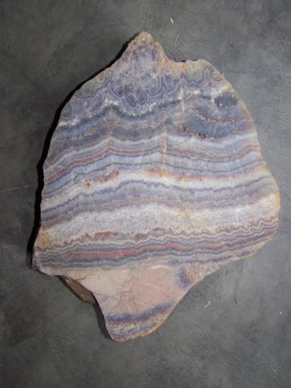 null Rare TRANCHE D'AGATE-AMÉTHYSTE, Schluselstein 1990, Bergheim (68). L: 25cm