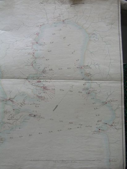 École FRANÇAISE de la fin du XIXe siècle Carte du golfe de Spézia Plume, encre noire...