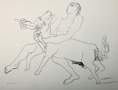 ZADKINE (Ossip) Euridipe d'Héraclès. Éditions Czwiklitzer, 1960. Porte-folio de toile...