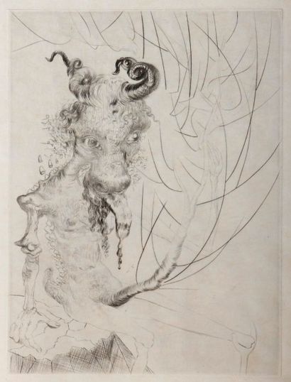 Salvador DALI (1904-1989) Tête de veau pour l'illustration du Faust de Goethe, Cheval...