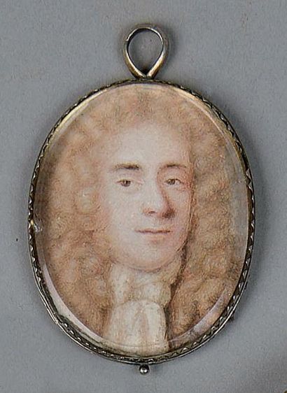 Peter CROSS (1645-1724) Portrait d'un gentilhomme portant une perruque à rouleaux...