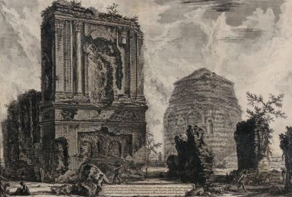 Giovanni Battista PIRANESI (1720-1778) Veduta del sepolcro di Pisone Liciniano su...