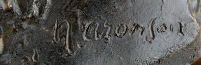 Naum Lvovic ARONSON (1872-1943) Beethoven Bronze à patine brune, signé sur le côté...