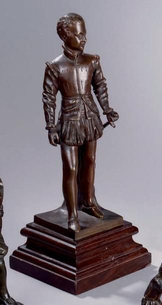 D'après François Joseph BOSIO (1768-1845) Henri IV enfant Epreuve en bronze à patine...