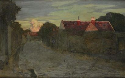 E.René MENARD (1827-1887) Aube ou Crépuscule Huile sur toile encadrée. Signé en bas...