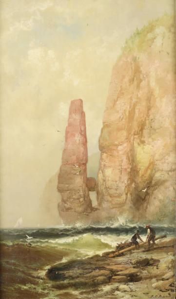 Franklin Dulin BRISCOe (1844-1903) Otter Cliff - Mount Dessert Huile sur panneau...