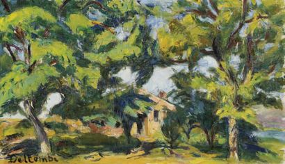 Paul DELTOMBE (1878-1971) Paysage provençal Huile sur toile. Signé en bas à gauche....