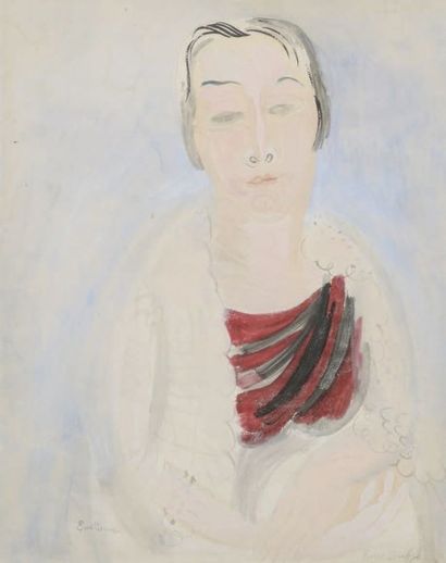 Raoul DUFY (1877-1953) Portrait d'Emilienne, 1916 Aquarelle, signée en bas à droite...