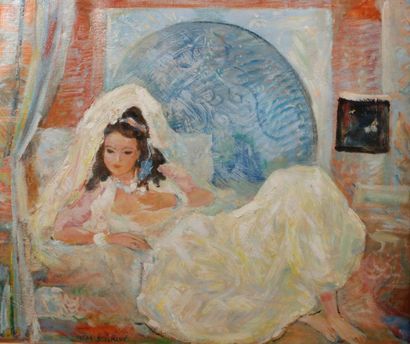 Oskar SPIELMANN (1901-c.1975) Jeune mariée Huile sur toile, signée en bas à droite....