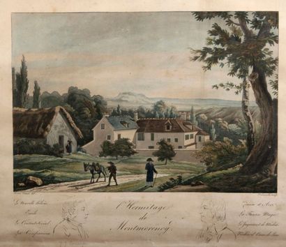 Philibert-Louis DEBUCOURT (1765-1832) L'Hermitage de Montmorency, d'après Horace...