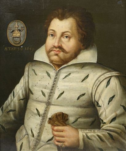 ECOLE LORRAINE, Premier tiers du XVIIe siècle Portrait d'homme âgé de trente-neuf...