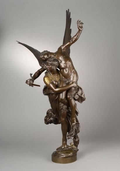 Antonin MERCIÉ (1845-1916) Gloria Victis Epreuve en bronze à patine brune, titrée...