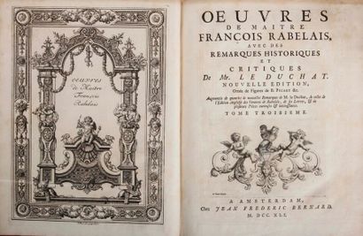 RABELAIS (François) Oeuvres de maître François Rabelais, avec des remarques historiques...
